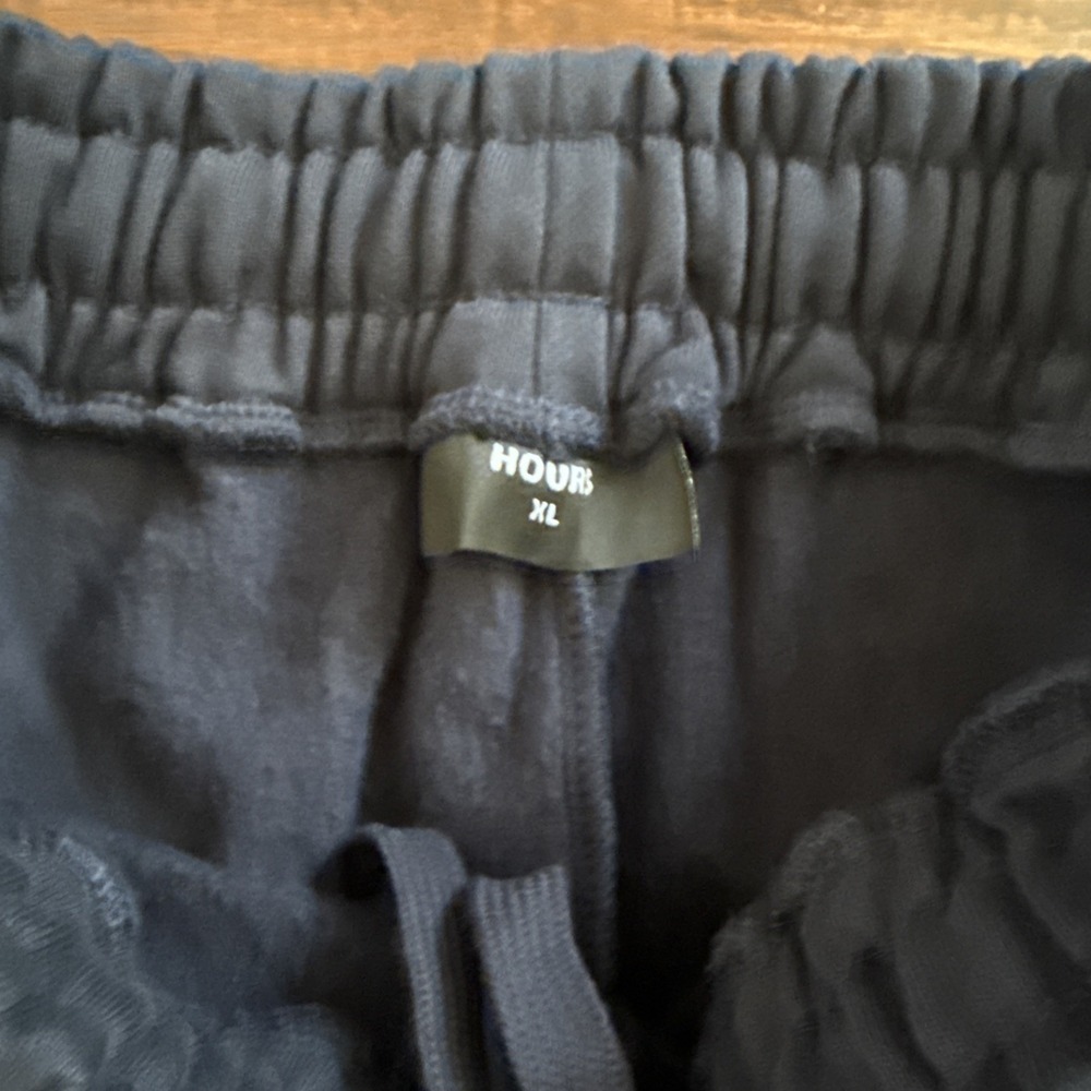 HOURS Men's Open Bottom Sweatpants Navy Thick Quality Size XL EUC - Picture 4 of 7